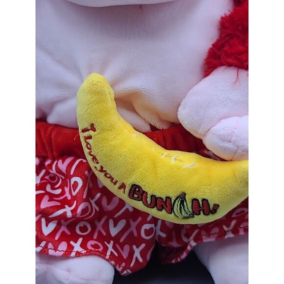 Red Monkey Plush I Love You A Bunch Banana Valentine Stuffed Animal Hug & Luv - Picture 2 of 11